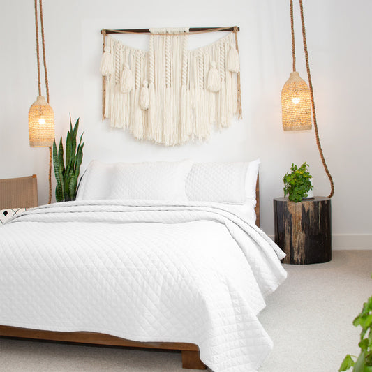 Jennifer Adams Home Solana Diamond 3-piece Quilted Blanket Set