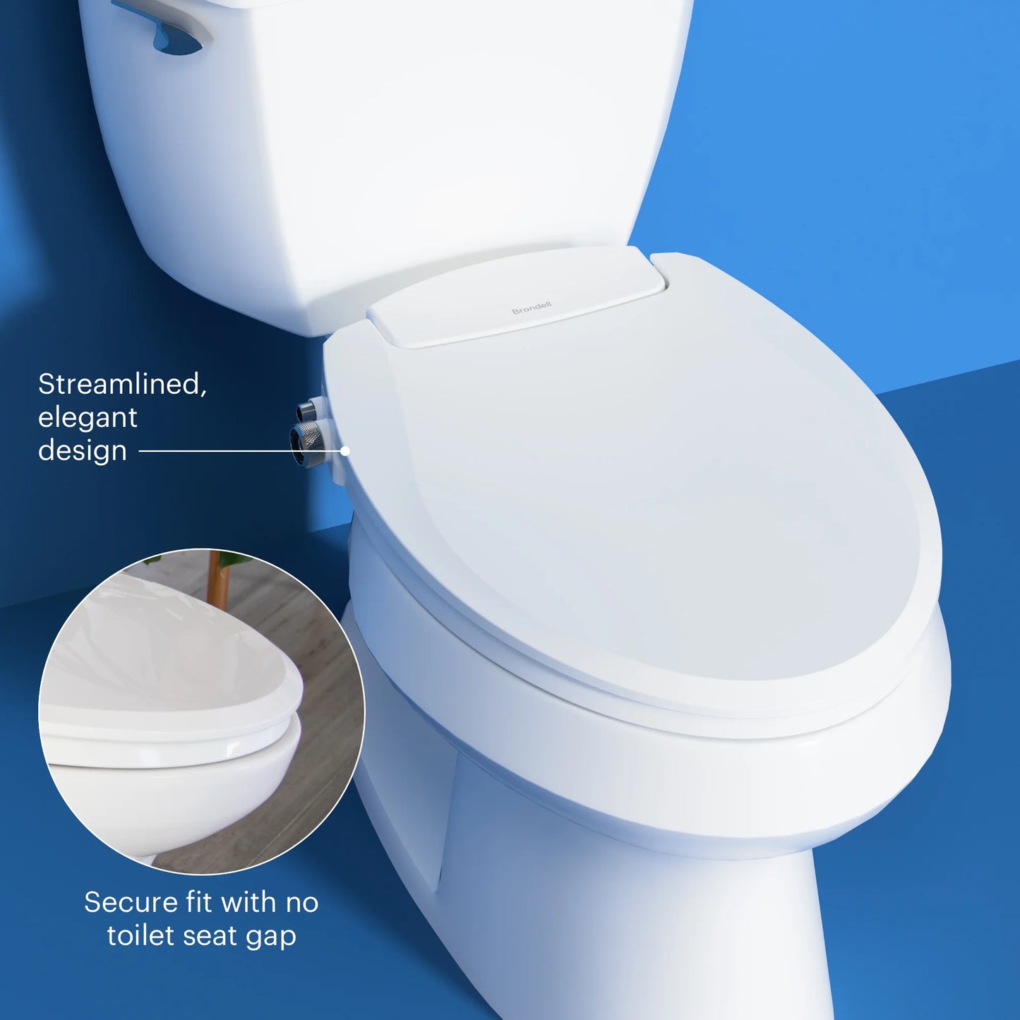 Brondell Bidet Toilet Seat Non-Electric Ecoseat, Fits Elongated Toilets, White - Dual Nozzle System, Ambient Water Temperature - Easy Installation, Elongated Size