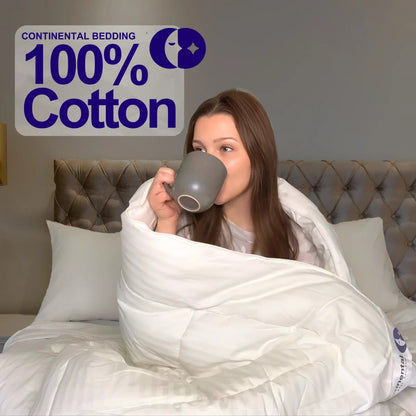 Continental Bedding Affinity All Season Down Alternative 100% Cotton Quilted Comforter Full Size Duvet Insert 76x86 Inch