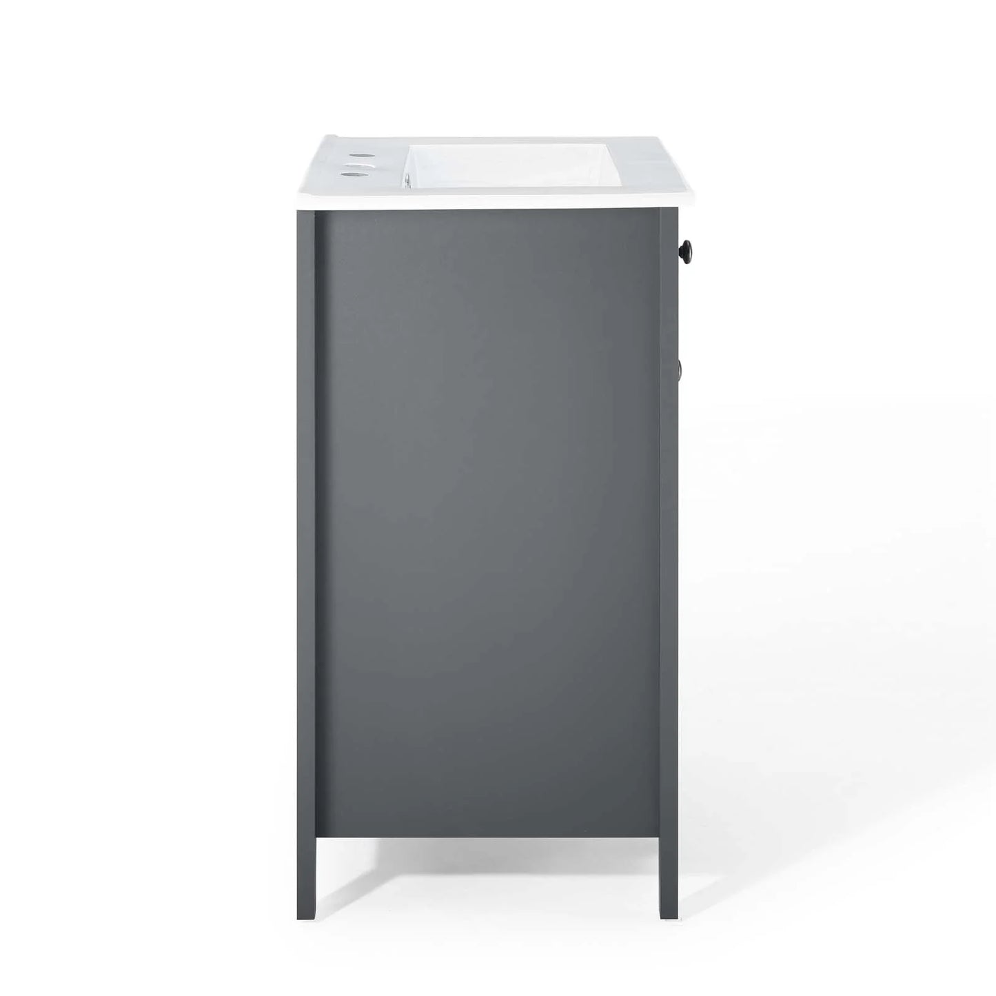 Modway Nantucket 24" Modern Wooden Bathroom Vanity in Gray and White
