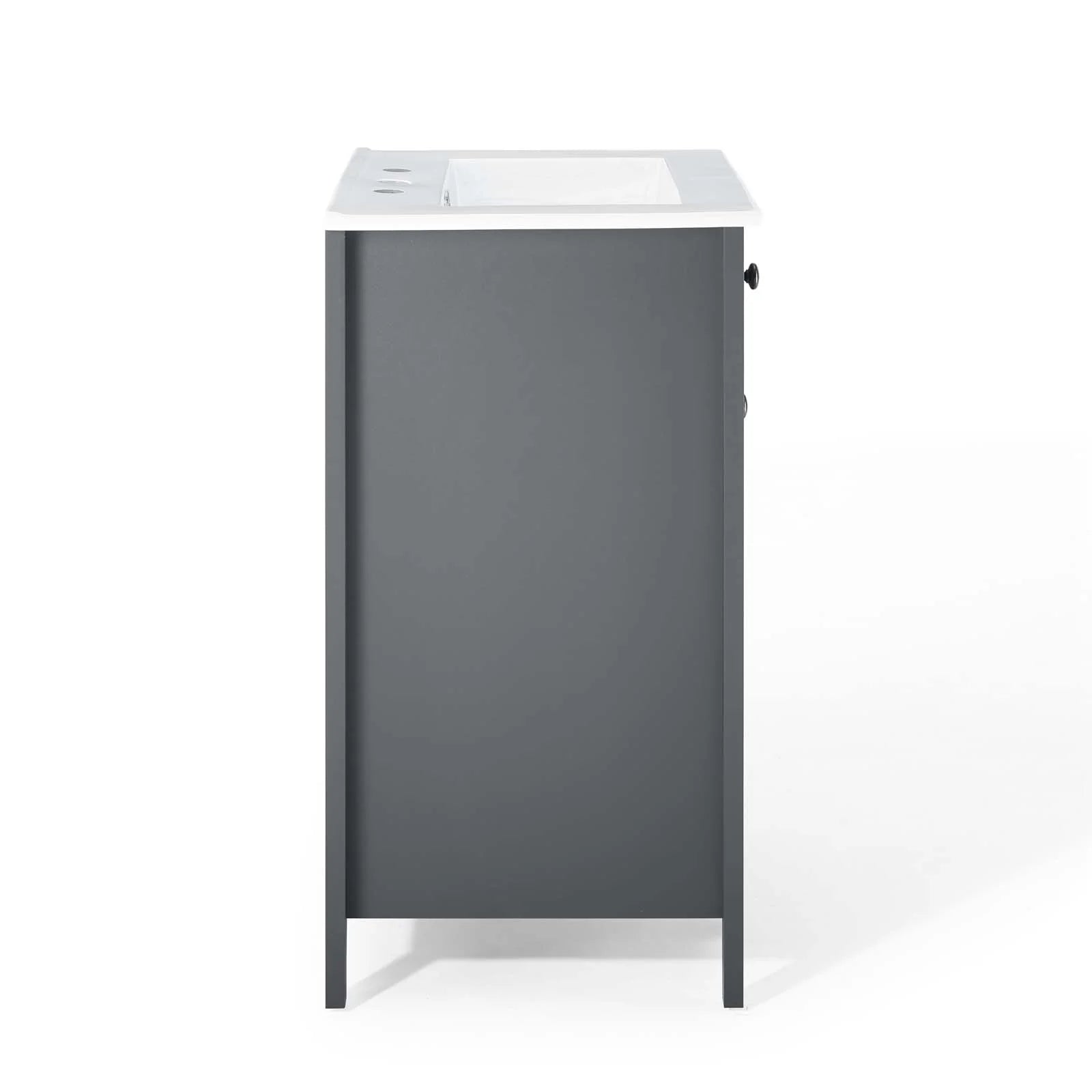 Modway Nantucket 24" Modern Wooden Bathroom Vanity in Gray and White
