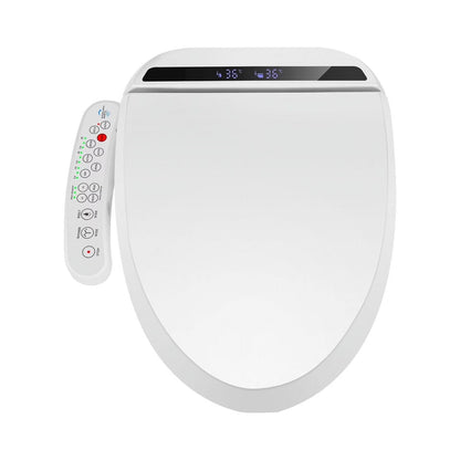 PULUOMIS Elongated Electronic Bidet Toilet Seat White with Heated Seat and Self-Cleaning Nozzle