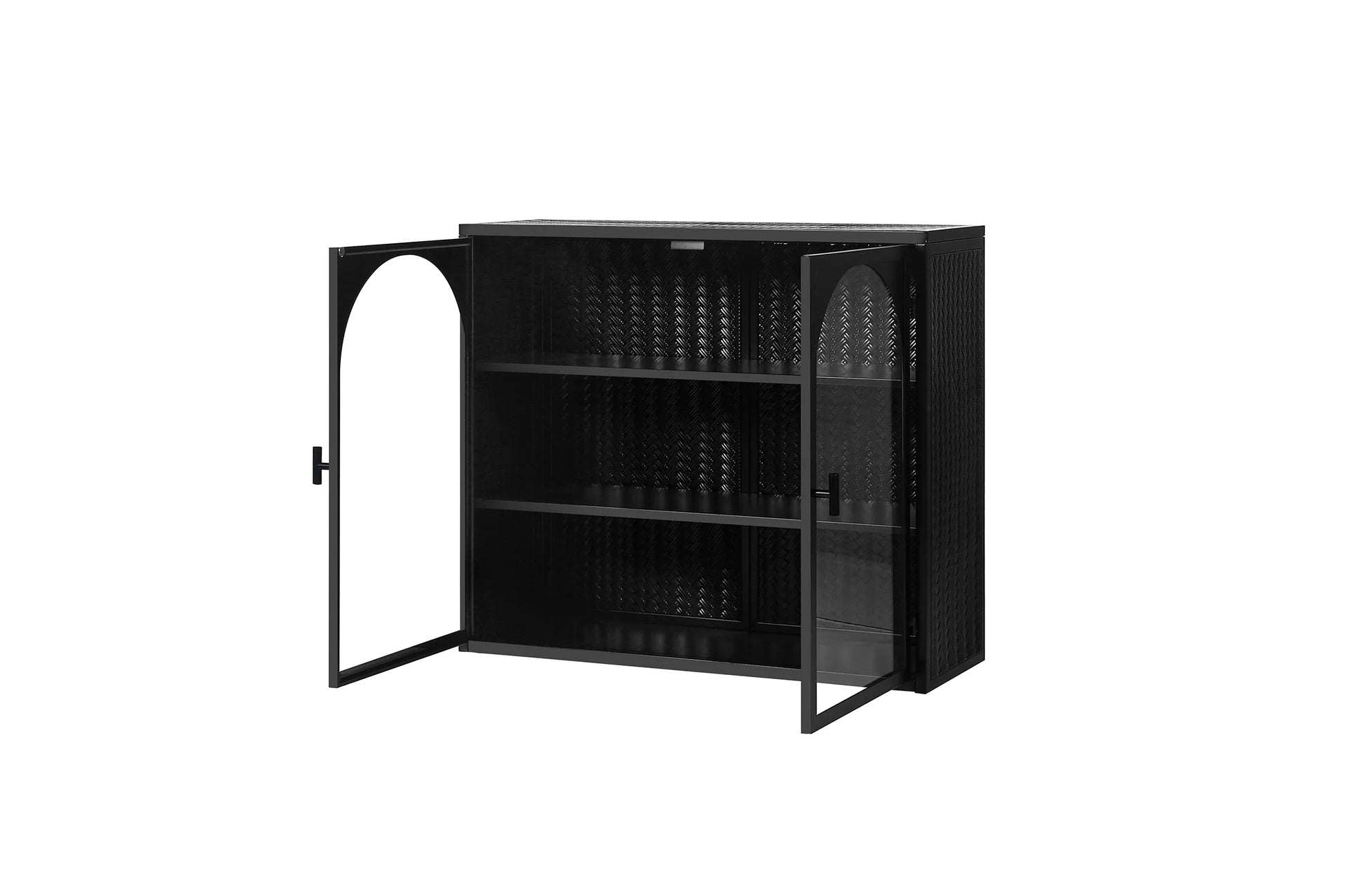 Royard Oaktree Metal Wall Cabinet with Glass Doors 3-Tier Wall Mounted Storage Cabinet with Detachable Shelves Modern Medicine Cabinet for Kitchen Bathroom Living Room, Mint Green