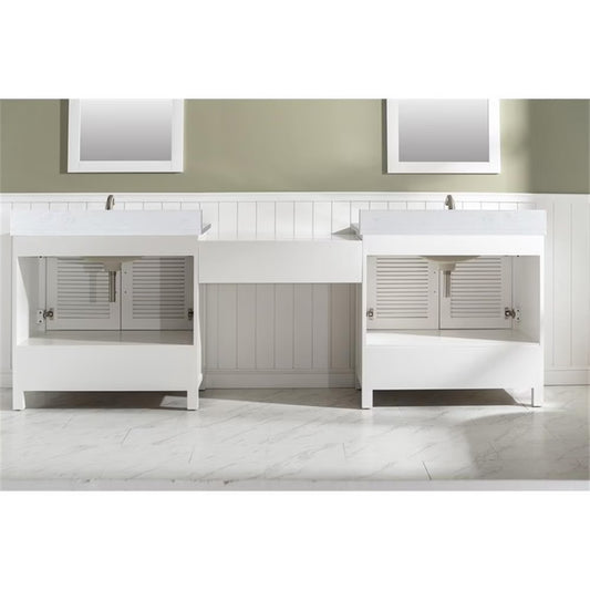 Design Element Estate 102" Double Sink Bathroom Vanity Modular Set in White