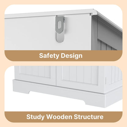 Aiho 64" Tall Kitchen Pantry, Farmhouse Storage Cabinet, Organizer, Drawer and Adjustable Shelves for Kitchen, Dining Room, Bathroom - White
