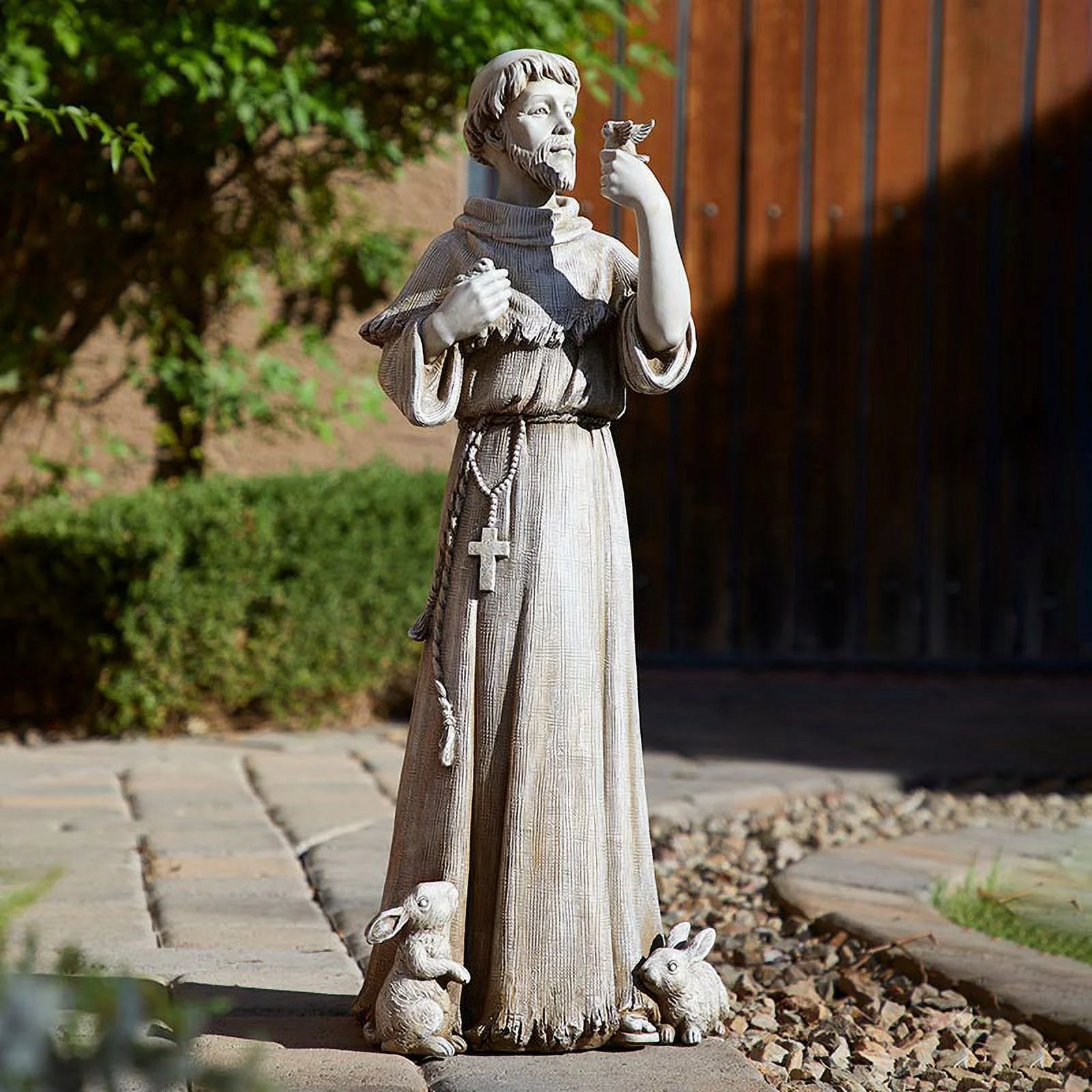 Saint Francis Bird Bath & Feeder Statue, Outdoor Dcor, 24 Inches