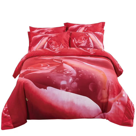 Dolce Mela Dm510Q Floral Bedding - Rosa, Luxury Queen Size Duvet Cover Set