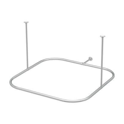 Naiture Hoop Square Shower Curtain Rod with Ceiling Support for Clawfoot Tub, 36" L X 36" W Never Rust Stainless Steel, Black Finish