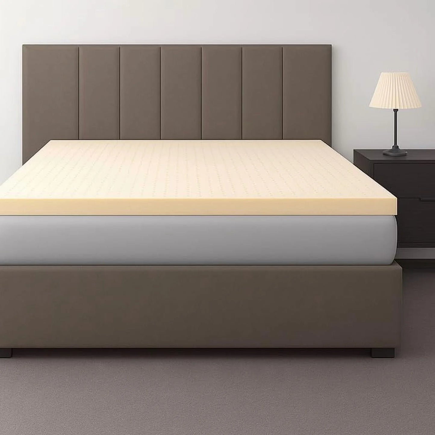 OrganicTextiles 3" Organic Latex Mattress Topper, Heather Grey Cover, No Zipper (Twin, Soft)