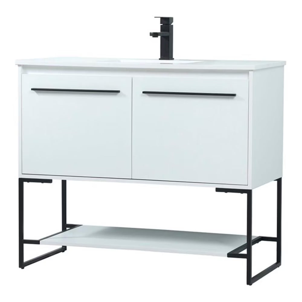 Elegant Kitchen and Bath 40 Inch Single Bathroom Vanity In Blue