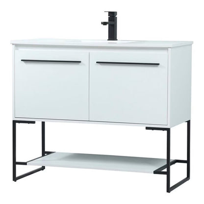 Elegant Kitchen and Bath 40 Inch Single Bathroom Vanity In Blue