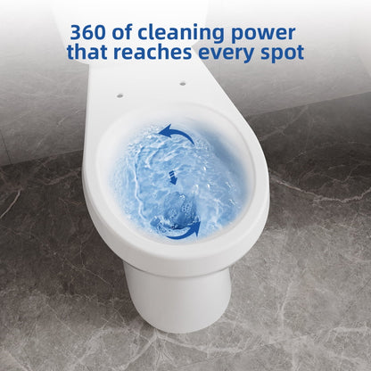21" Toilet, Two-Piece Toilet, ADA Toilet with Dual Flush, Round Toilets for Bathrooms with Soft Close Seat, Universal Height with 1.28 Siphonic Flush Cotton White