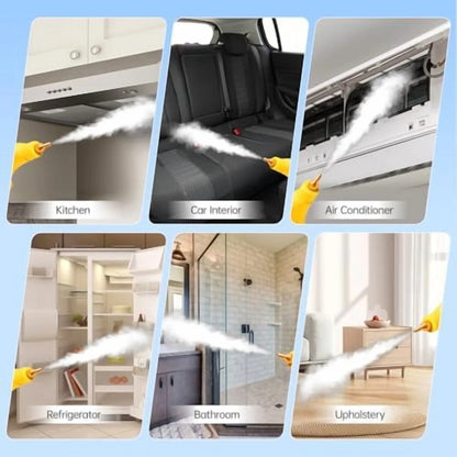 2500W Portable Steam Cleaner, Steam Shot Cleaner Handheld Steamer for Car Detailing, High Heat Cleaning Machine with Brush Heads for Bed Bugs Furniture Kitchen Bathroom Grout and Tile