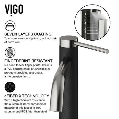 VIGO Lexington Single Handle Single-Hole Bathroom Vessel Faucet in Brushed Nickel