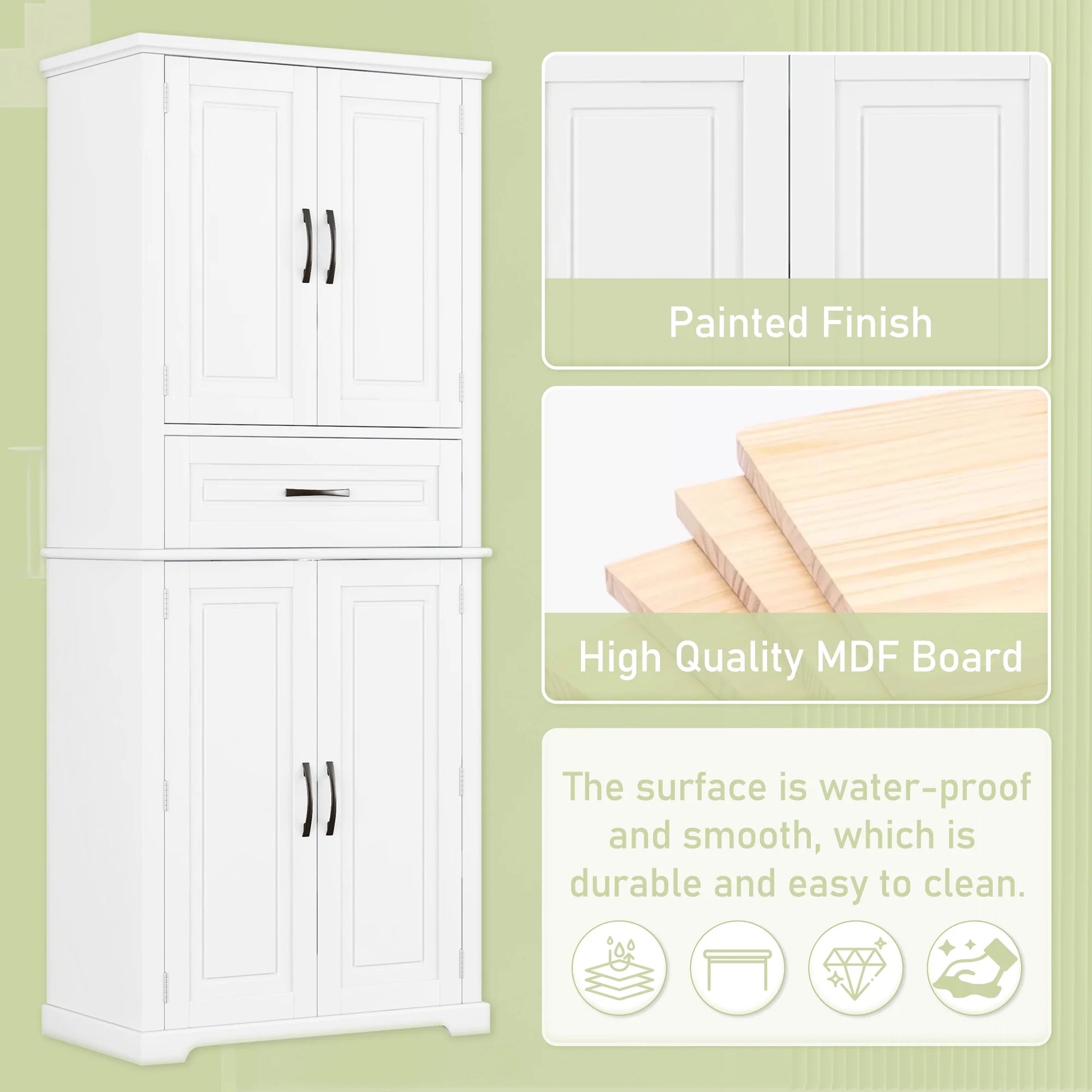 Euroco Bathroom Storage Cabinet with Multi-Functional Storage Space, Drawer with Slide Rails, Adjustable Shelf