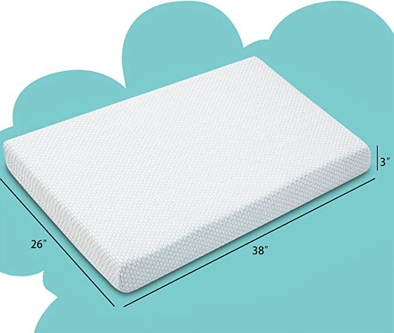 SheSpire Pack n Play Mattress, Memory Foam Playard Mattress, Portable Toddlers Mattress Firmness Featuring Soft Removable Washable Cover (38"x26")