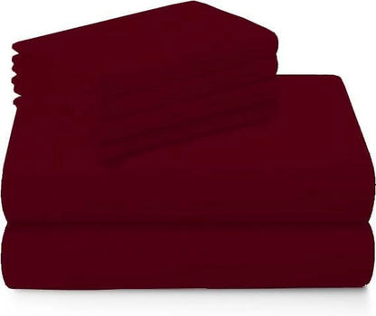 1000 Thread Count 4-Piece 100% Egyptian Cotton Bed Sheets Luxury Hotel Sheets Fits Mattress Upto 21" Deep Pocket, Twin XL Size - Burgundy Solid