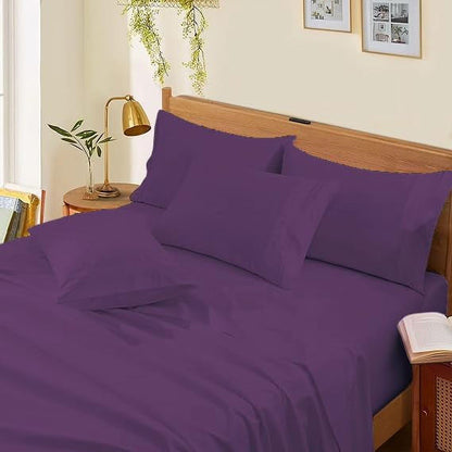 1000 Thread Count 4-Piece 100% Egyptian Cotton Bed Sheets Luxury Hotel Sheets Fits Mattress Upto 21" Deep Pocket, Twin XL Size - Burgundy Solid