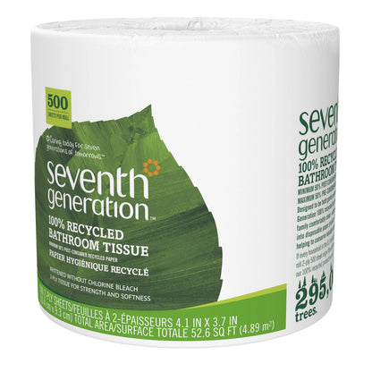 Seventh Generation White Bathroom Tissue, Toilet Paper, 500 Sheets
