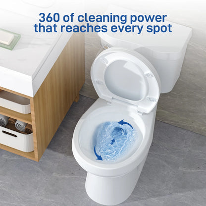 Pinypikaka Two-Piece Toilet with Toilet Seat and Wax Ring, Round Toilets for Bathrooms, 1.28 Siphonic Flush Toilet Cotton White 17", Toilet Seat Included