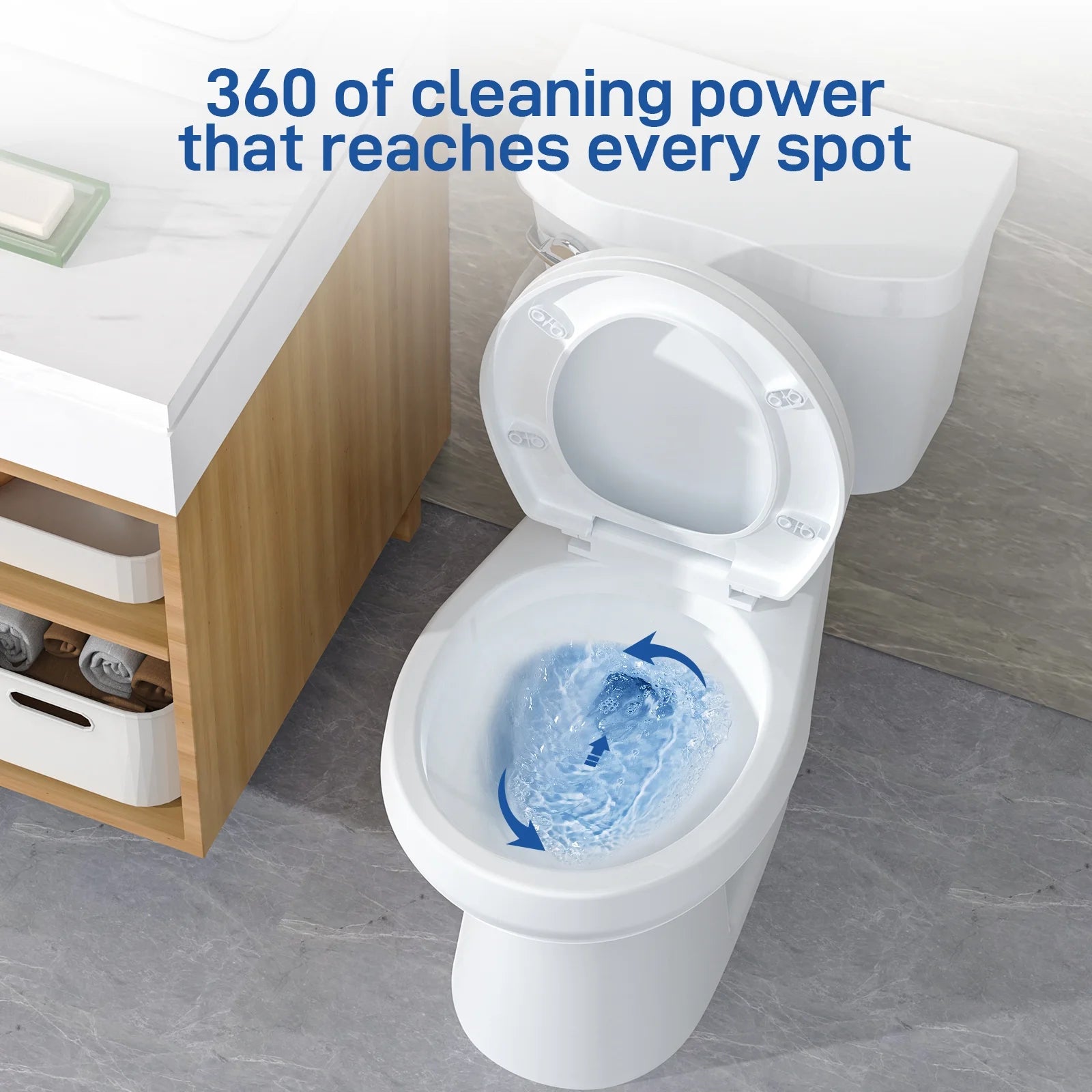 17" Toilet, Round Toilets for Bathrooms, Two-Piece Toilet with Soft Close Seat, 1.28 Siphonic Flush Toilet with Universal Height Cotton White