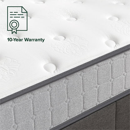 Zinus Comfort Support 10" Hybrid Mattress, Cooling Gel Memory Foam Pocket Spring, Queen