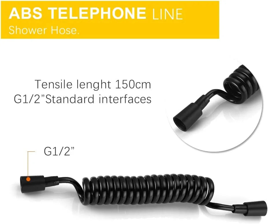 Hand Held Bidet Sprayer, Black Douche Kit Toilet Shattaf, Hot and Cold Brass Copper Mixer Valve Set Shower Head Faucet,A Set