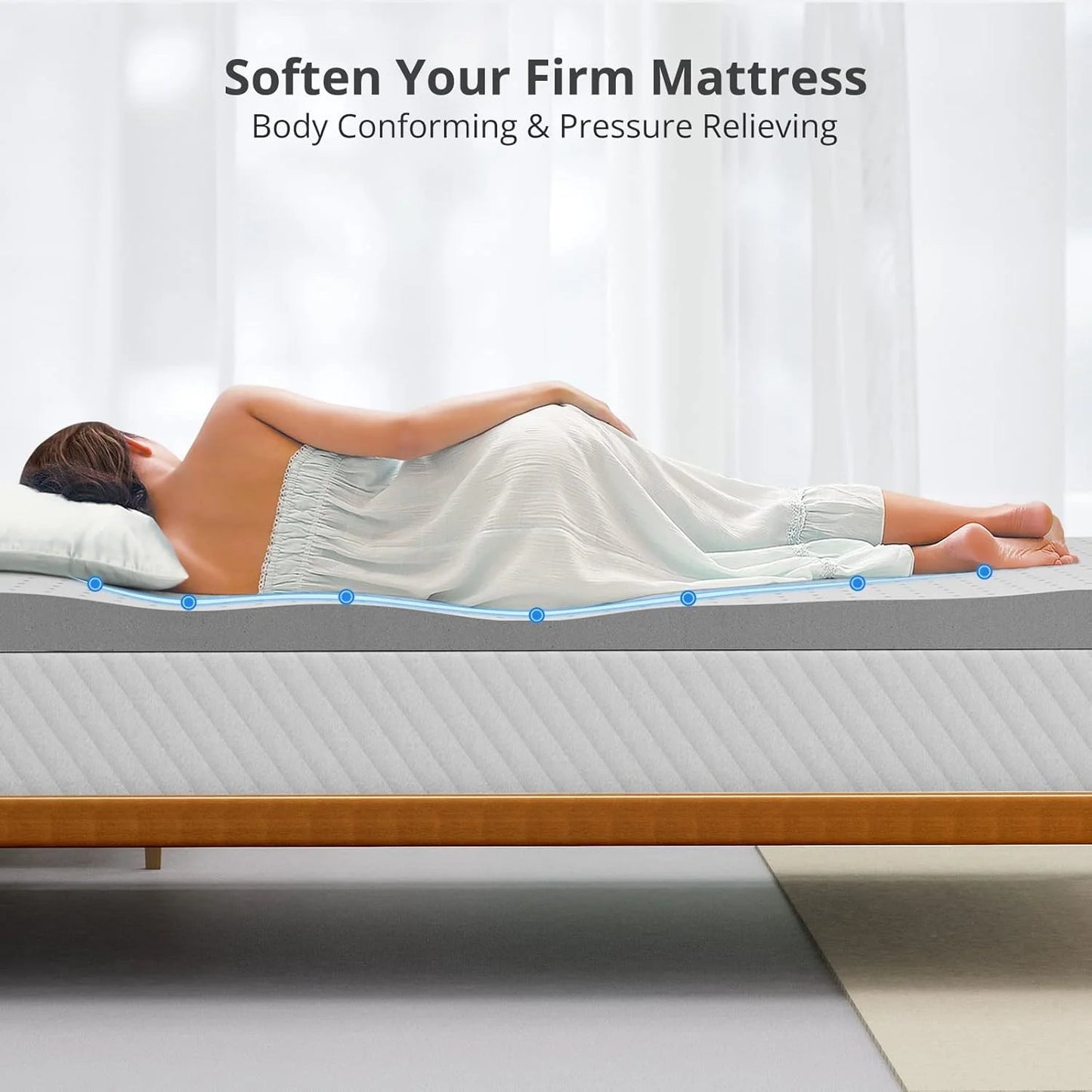 MAYEERTY 2 Inch King Mattress Topper - Gel Memory Foam, Cooling Double Bed Topper for Soft Sleep, Pressure Relief, CertiPUR-US