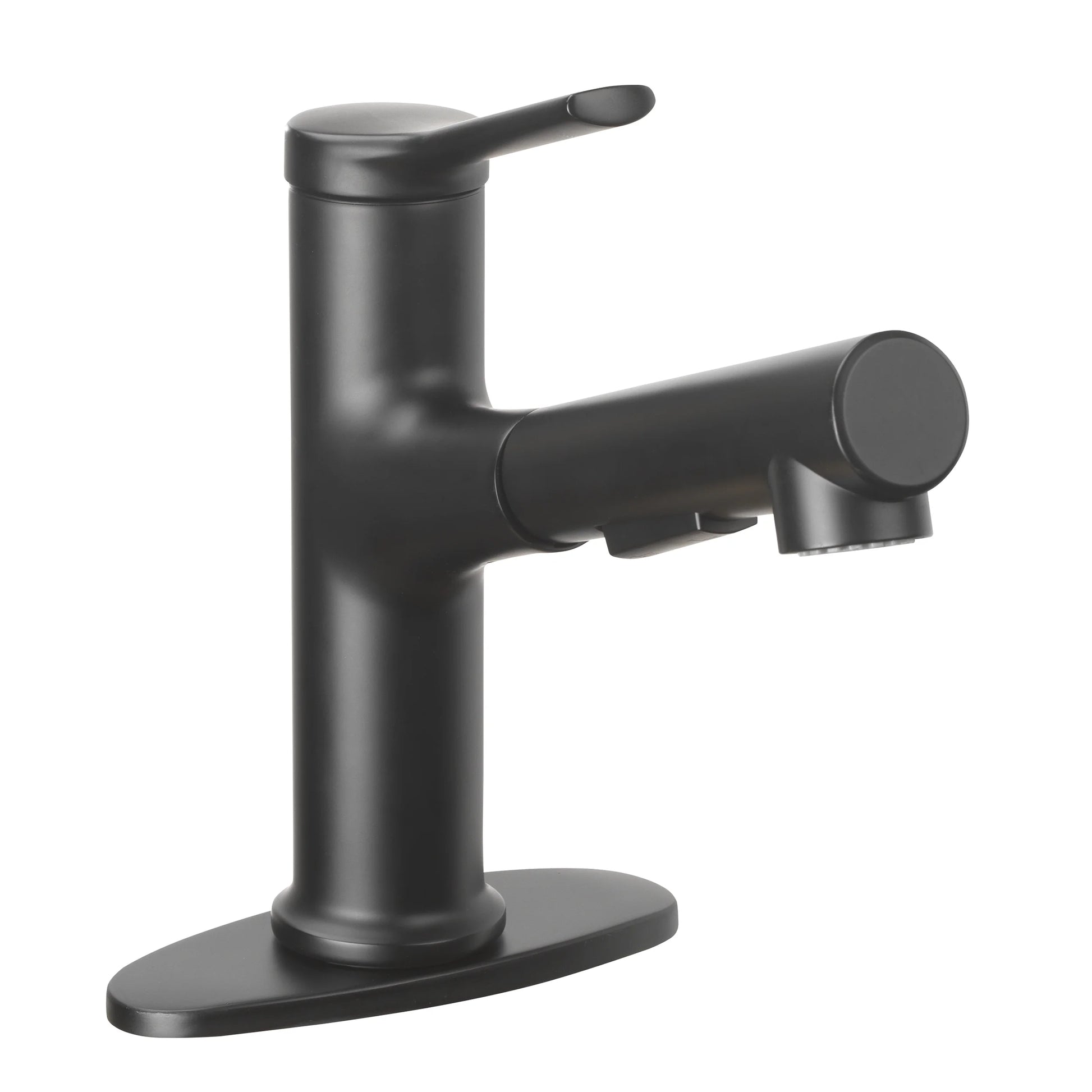 Better Homes and Gardens Pull-Out Bathroom Sink Faucet with Pop-Up Drain and Optional Deckplate, Matte Black