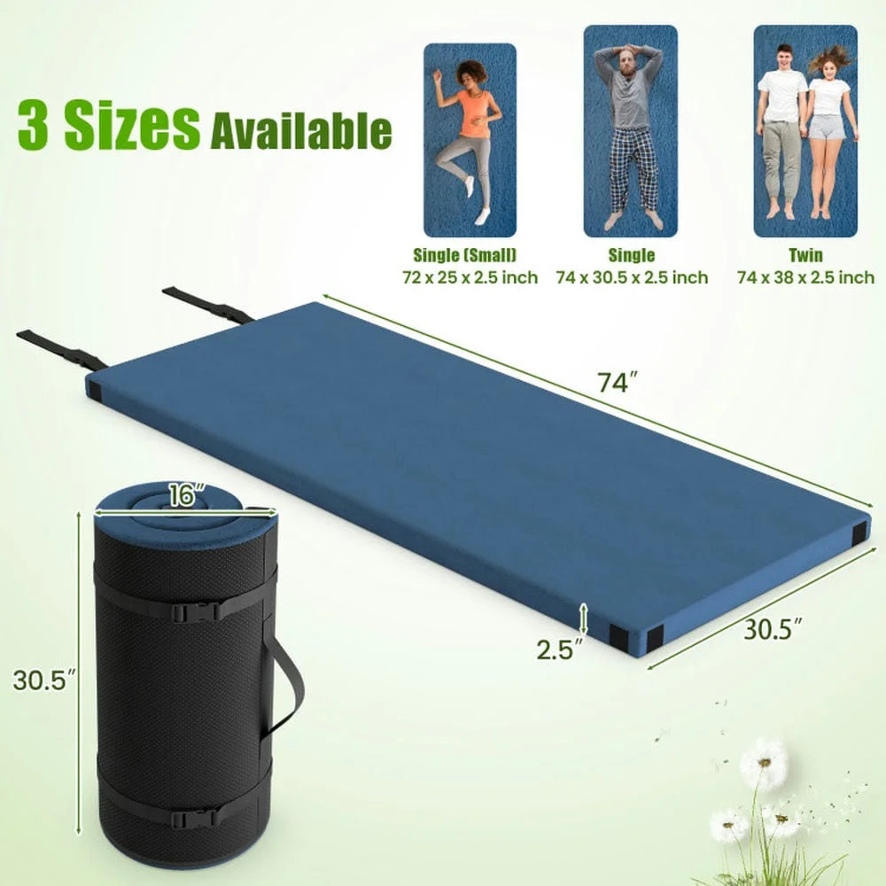 Spaco Foldable Camping Mattress with High Density Foam Cushion and Anti-slip Bottom, Air Mattresses & Sleeping Bags for Outdoor as Garden, Yard, Navy