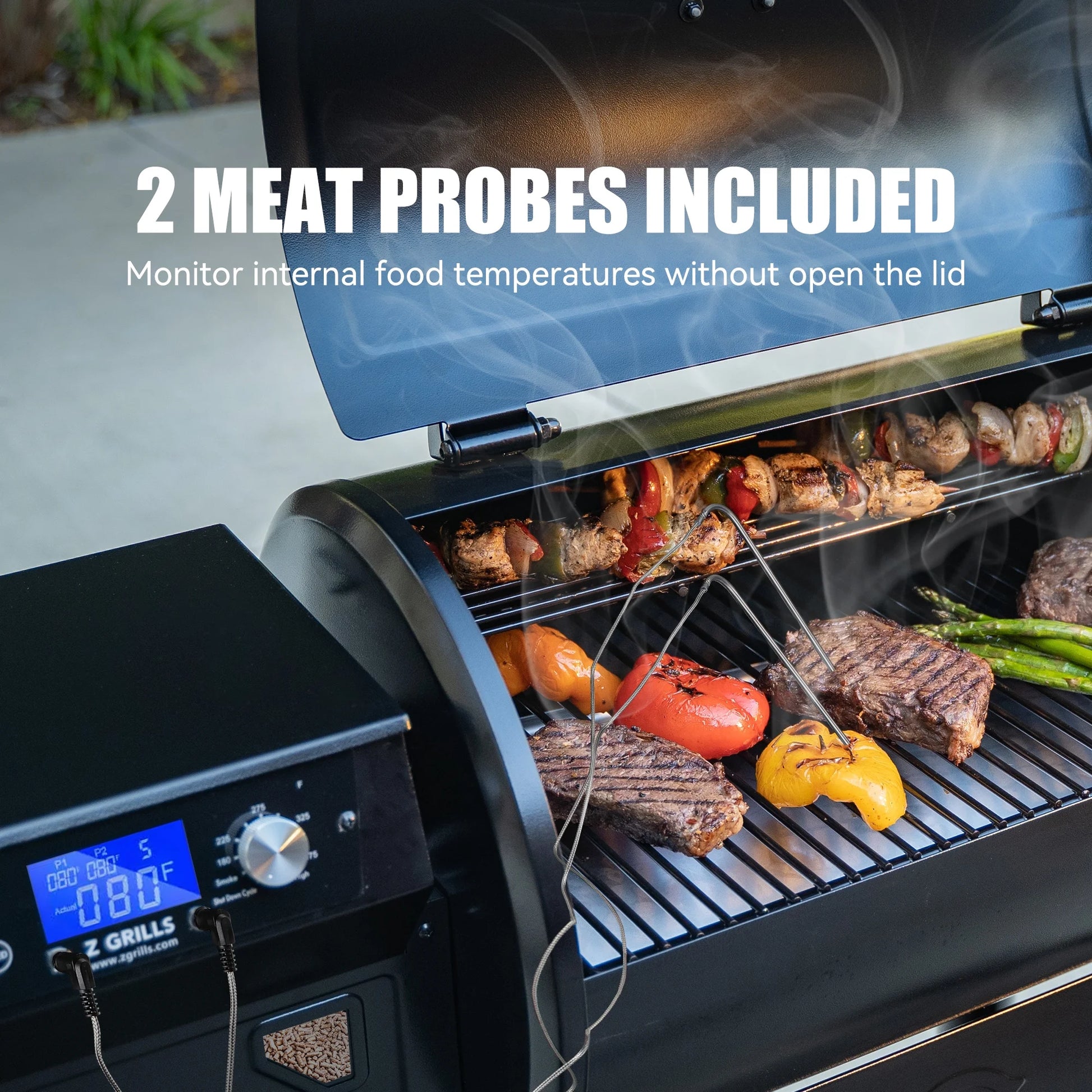 Z GRILLS 459 sq. in. Wood Pellet Grill & Smoker 450B with PID 3.0 Controller, Meat Probes, Rain Cover
