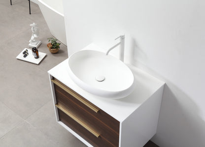 Goreme 30" Smoke Gray Oak Wall Mount Bathroom Vanity