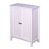 Sesslife Small Bathroom Floor Storage Cabinet, Free Standing Kitchen Cupboard Wooden Cabinet with 1 Door, White