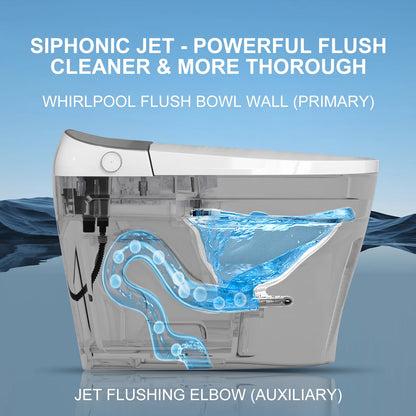 Bidet Smart Toilet with Heat Seat, Auto Flush, Dryer, LED Display T03 One Piece Elongated