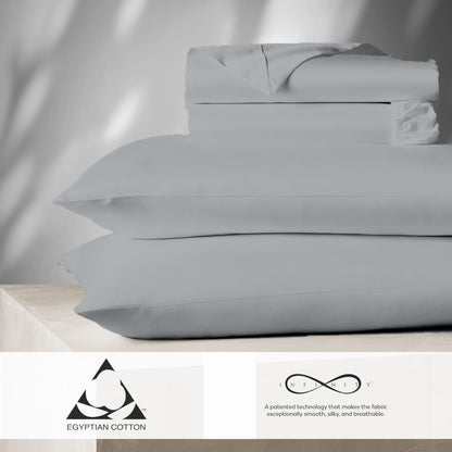 Aireolux 100% Cotton Egyptian 1000 Thread Count Queen Bed Sheet Set - 4-Piece Silky Sateen, Deep Pocket, Super Soft & Breathable, Yellow