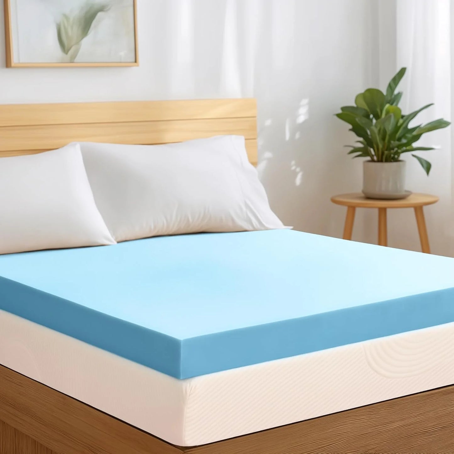 CHUN YI 3 Inch Memory Foam Mattress Topper Queen, Gel Infused Bed Topper for Pressure Relief, Memory Foam Mattress Pad for Queen Size Bed, CertiPUR-US Certified