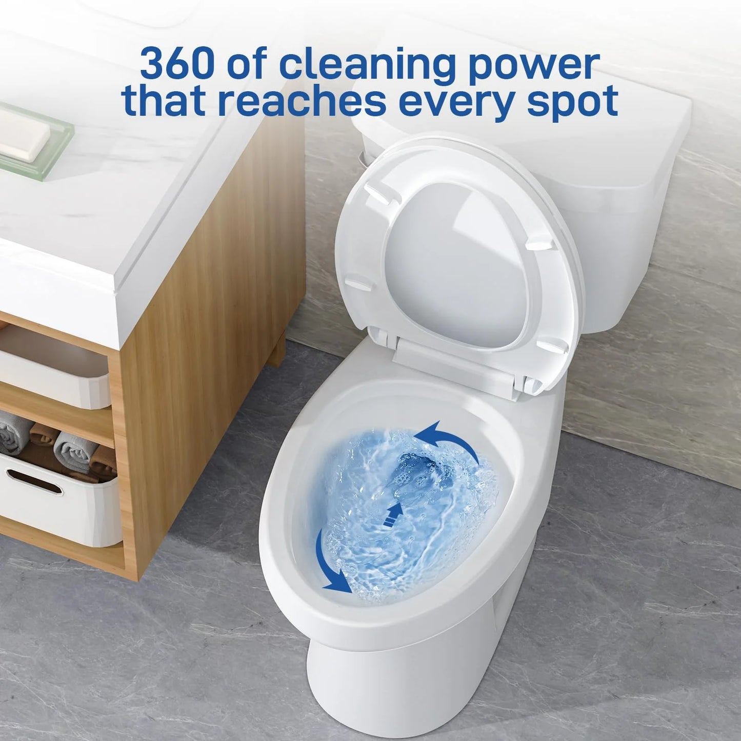 Huloretions Two-Piece Toilets for Bathrooms, Elongated Toilets with Soft Close Seat, Power Flush 1.28 GPF Toilet with Universal ADA Height