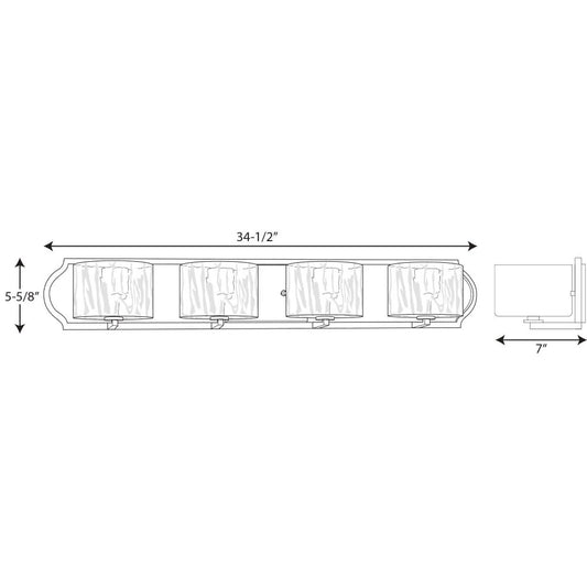 Progress Lighting Caress Polished Nickel Traditional/Formal Bath & Vanity w/4 Light 60W - P3078-104WB