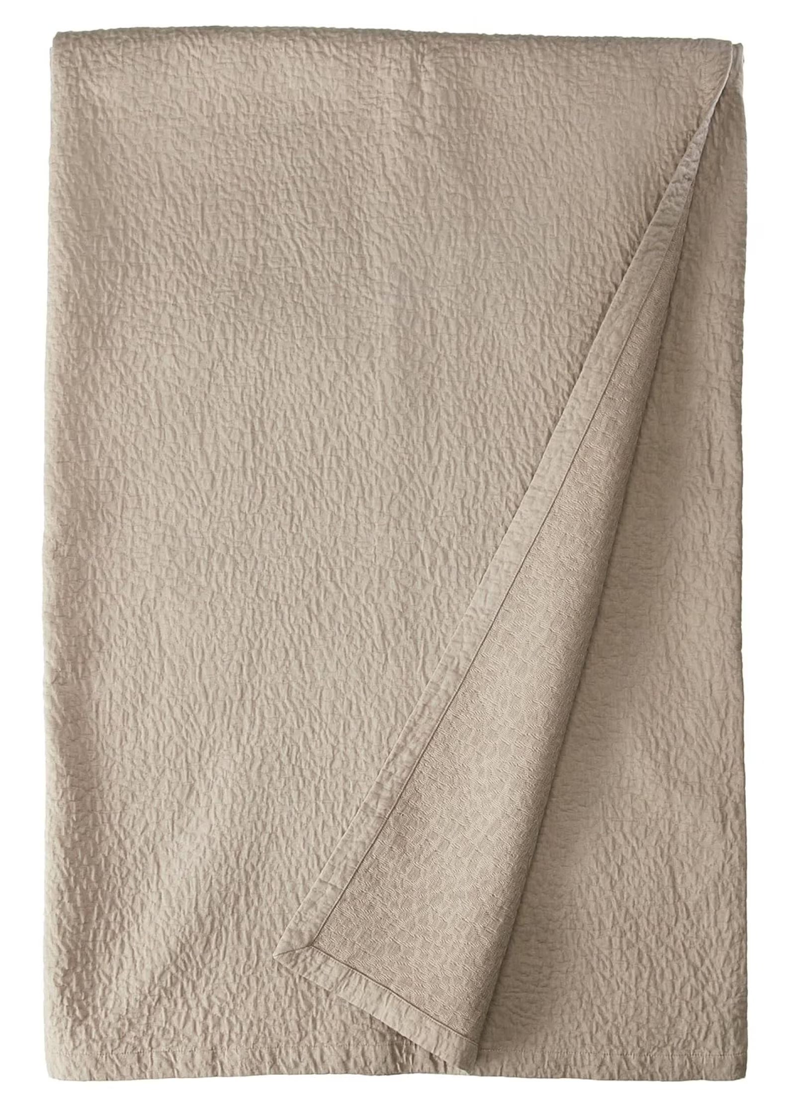 Matelasse Blanket Coverlet, Foliage Pattern, King, Light Grey