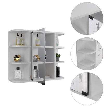 Carrizo Medicine Cabinet In Melamine with One Door,White,White Melamine Bath Faucets Bathroom Storage