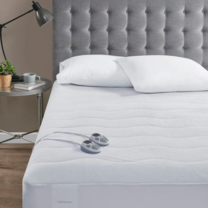 Serta Plush Heated Mattress Pad, Queen, White