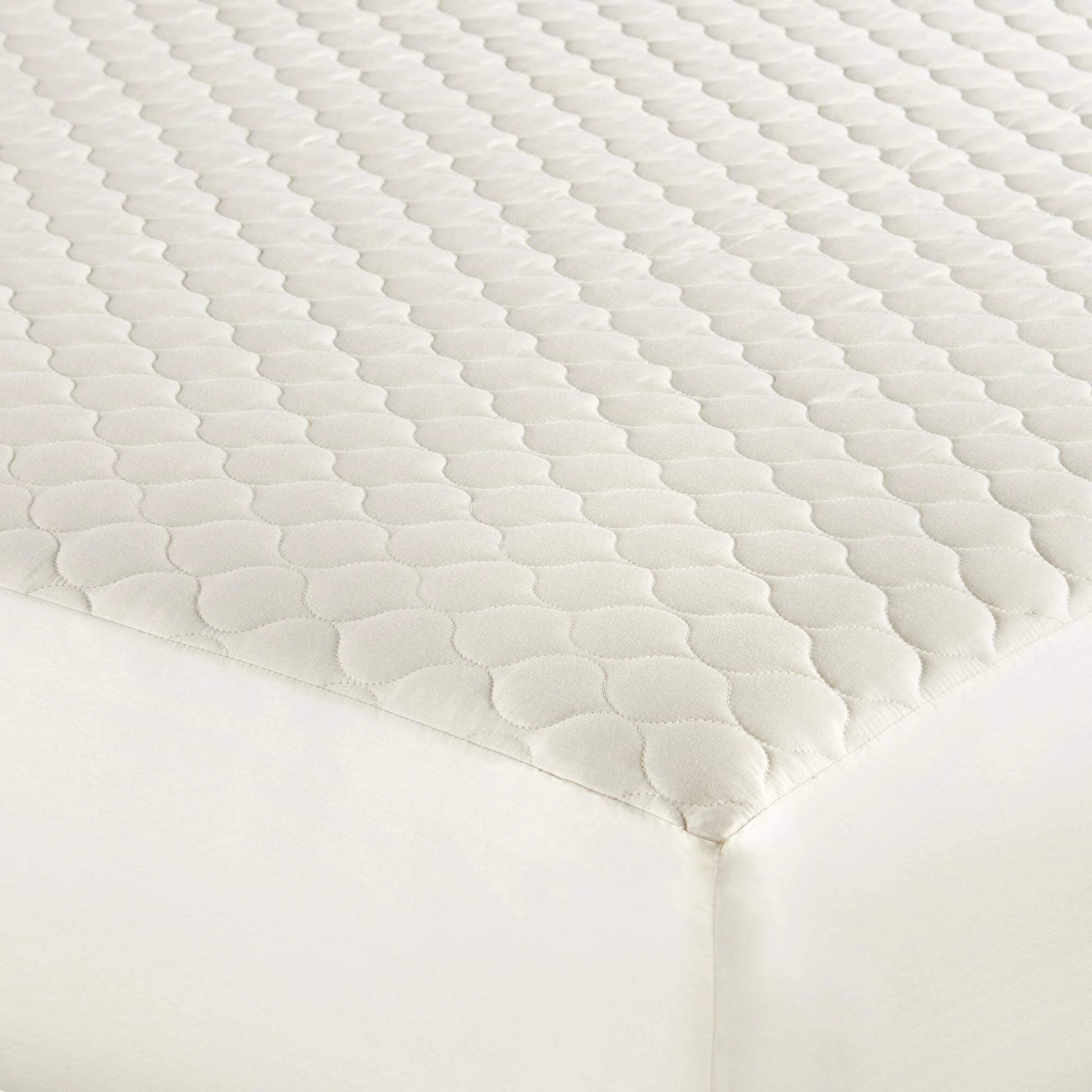 Whisper Organics 100% Cotton Organic Mattress Protector, 300TC Mattress Pad, Queen size, Ivory