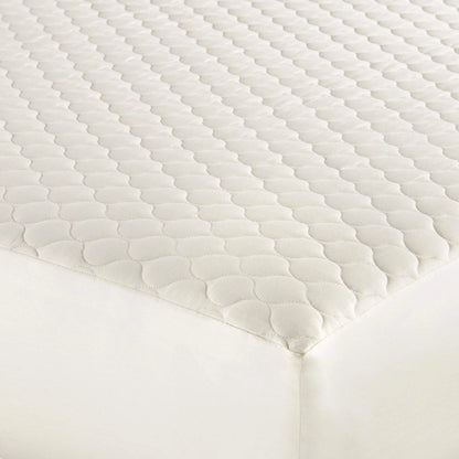 Whisper Organics 100% Cotton Organic Mattress Protector, 300TC Mattress Pad, Queen size, Ivory