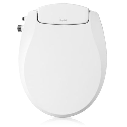 Brondell Bidet Toilet Seat Non-Electric Ecoseat, Fits Elongated Toilets, White - Dual Nozzle System, Ambient Water Temperature - Easy Installation, Elongated Size