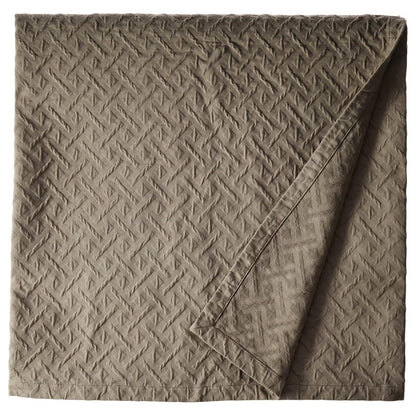 Matelasse Blanket Coverlet, Foliage Pattern, King, Light Grey