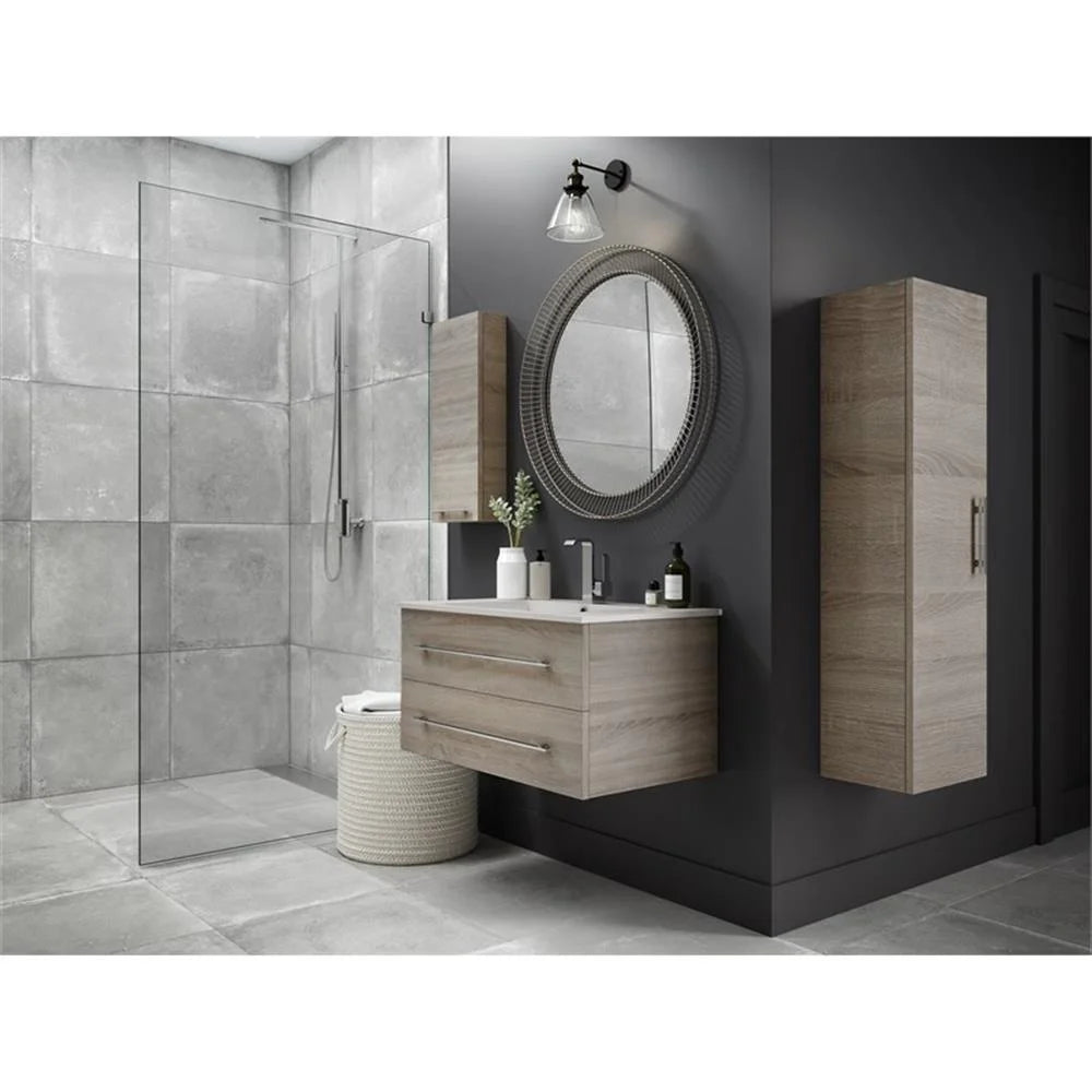 Cutler Kitchen and Bath Kato 48" Wood/Cultured Marble Bathroom Vanity in Gray