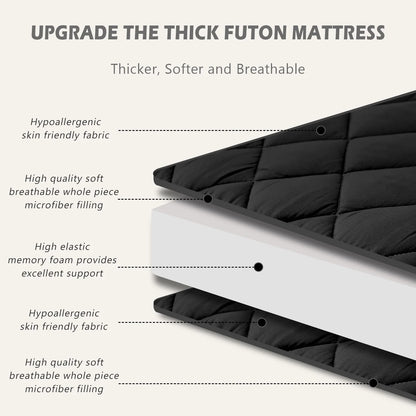 SLSY Futon Mattress, Extra Thick Padded Japanese Floor Mattress Quilted Bed Mattress Topper, Folding Floor Lounger Sleeping Pad Guest Bed