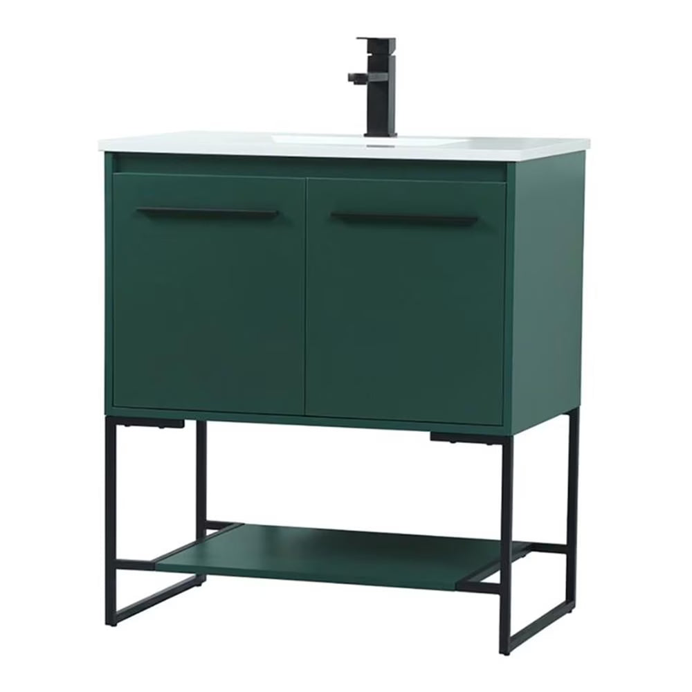 Elegant Kitchen and Bath 30 Inch Single Bathroom Vanity In Green