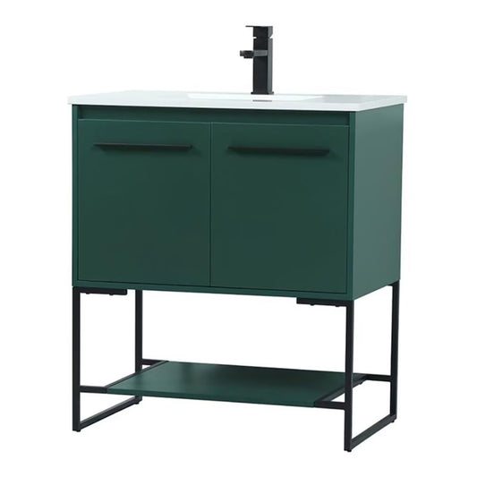 Elegant Kitchen and Bath 30 Inch Single Bathroom Vanity In Green