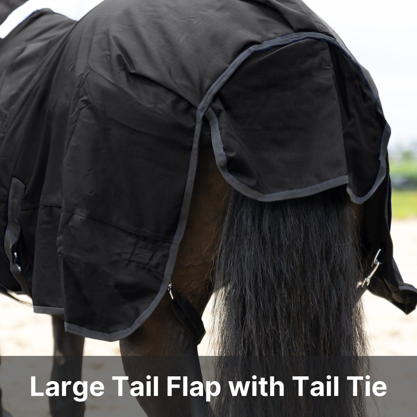 RESISTANCE Premium 1200D Waterproof Horse Turnout Blanket with 300g Polyfill & Adjustable Buckle Closure